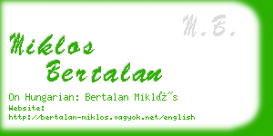 miklos bertalan business card